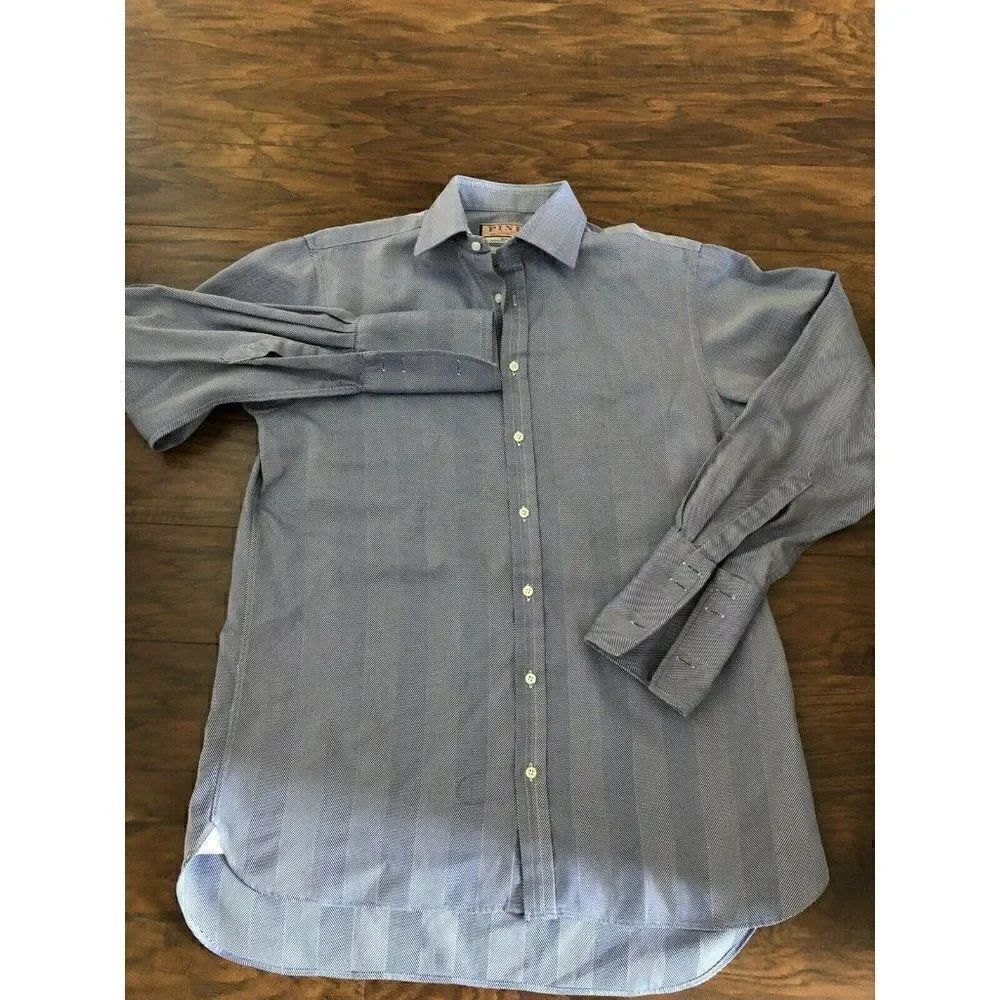 Thomas Pink Prestige Shirt Mens Medium Blue French Cuff London Made UK